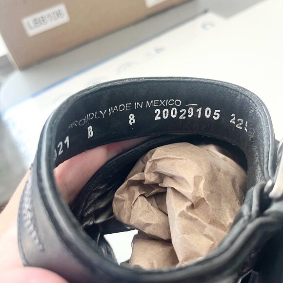 Lane Boots LEXINGTON Womens Black Wedges 8 Western Sandals Cowgirl Wooden Heel - Picture 9 of 11